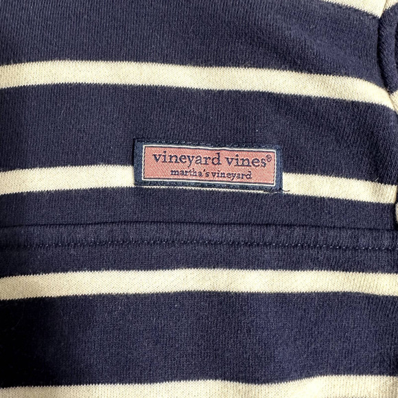 VINEYARD VINES WOMENS BLUE STRIPED QUARTER ZIP SWEATER PULLOVER SZ M - Picture 3 of 5